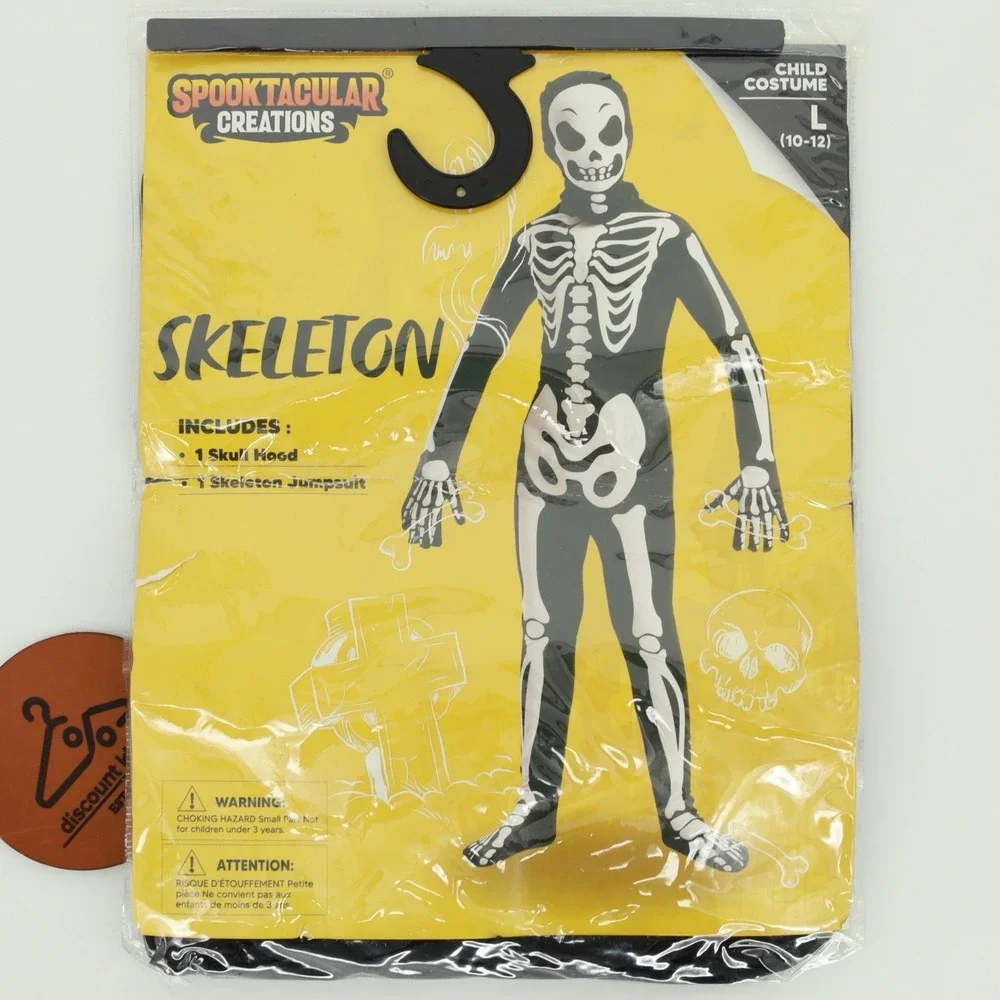 Spooktacular Creations Skeleton Child‎ Halloween Costume Size Large (10-12)